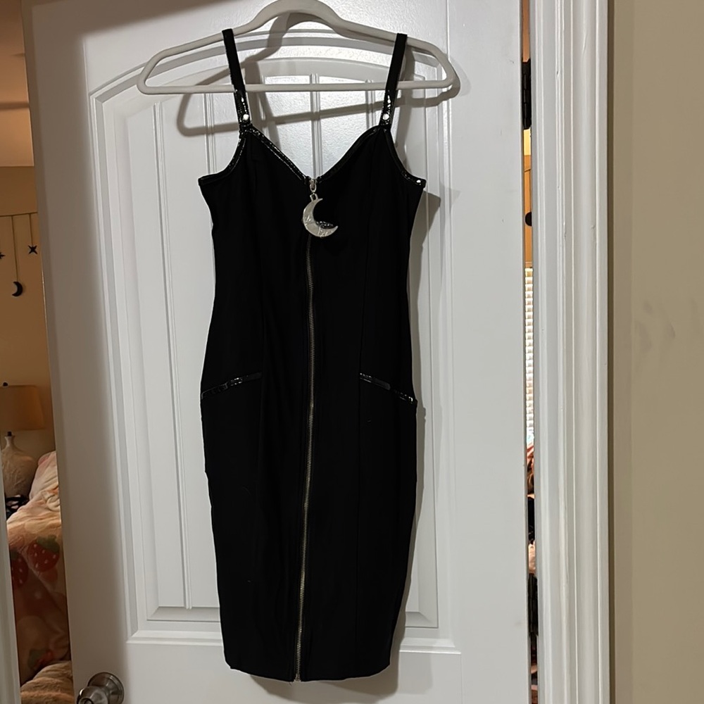 Black Bodycon Midi Dress with Spaghetti Straps